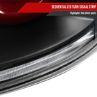 2003-2007 Infiniti G35 Coupe Red LED Halo Sequential Signal Tail Lights (Matte Black Housing/Clear Lens)