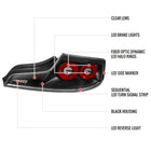 2003-2007 Infiniti G35 Coupe Red LED Halo Sequential Signal Tail Lights (Matte Black Housing/Clear Lens)
