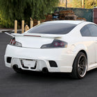 2003-2007 Infiniti G35 Coupe Red LED Halo Sequential Signal Tail Lights (Matte Black Housing/Clear Lens)