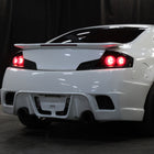 2003-2007 Infiniti G35 Coupe Red LED Halo Sequential Signal Tail Lights (Matte Black Housing/Smoke Lens)