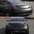2008-2013 Infiniti G37/2014-2015 Q60 Coupe/Convertible LED Tail Lights w/ Switchback Sequential Turn Signals (Jet Black Housing / Clear Lens)
