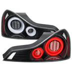 2008-2013 Infiniti G37/2014-2015 Q60 Coupe/Convertible LED Tail Lights w/ Switchback Sequential Turn Signals (Jet Black Housing / Clear Lens)