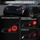 2008-2013 Infiniti G37/2014-2015 Q60 Coupe/Convertible Red LED Tail Lights w/ Switchback Sequential Turn Signals (Glossy Black Housing / Clear Lens)