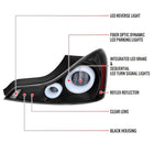 2008-2013 Infiniti G37/2014-2015 Q60 Coupe/Convertible LED Tail Lights w/ Switchback Sequential Turn Signals (Matte Black Housing / Clear Lens)