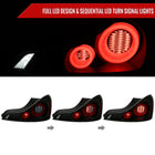 2008-2013 Infiniti G37/2014-2015 Q60 Coupe/Convertible LED Tail Lights w/ Switchback Sequential Turn Signals (Matte Black Housing / Smoked Lens)