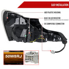 2008-2013 Infiniti G37/2014-2015 Q60 Coupe/Convertible LED Tail Lights w/ Switchback Sequential Turn Signals (Matte Black Housing / Smoked Lens)