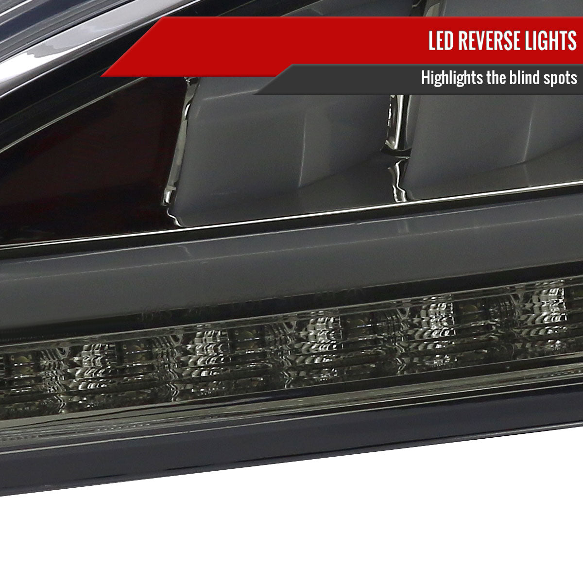 2010-2016 Hyundai Genesis Coupe White Bar Sequential LED Tail Lights (Chrome Housing/Smoke Lens)