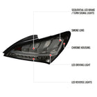 2010-2016 Hyundai Genesis Coupe White Bar Sequential LED Tail Lights (Chrome Housing/Smoke Lens)