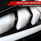 2010-2016 Hyundai Genesis Coupe White Bar Sequential LED Tail Lights (Matte Black Housing/Clear Lens)