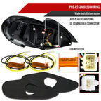 2010-2016 Hyundai Genesis Coupe White Bar Sequential LED Tail Lights (Matte Black Housing/Clear Lens)