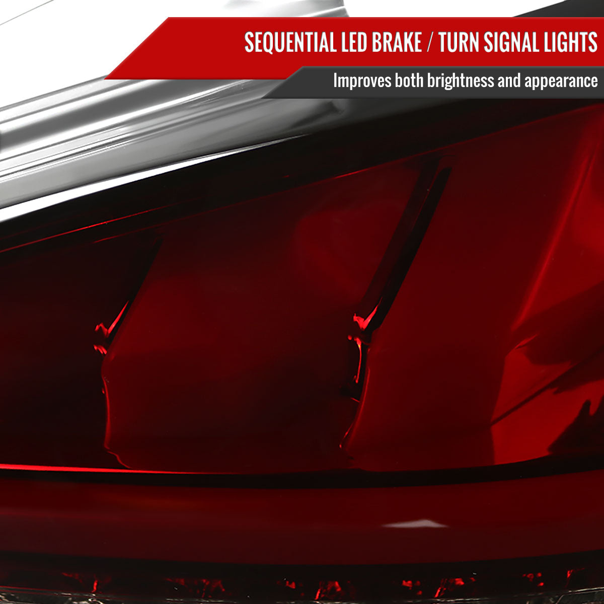 2010-2016 Hyundai Genesis Coupe White Bar Sequential LED Tail Lights (Chrome Housing/Red Smoke Lens)