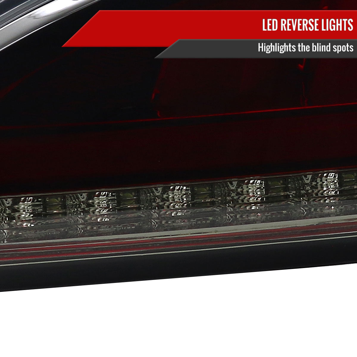 2010-2016 Hyundai Genesis Coupe White Bar Sequential LED Tail Lights (Chrome Housing/Red Smoke Lens)