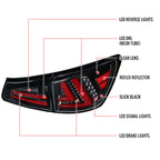 2006-2008 Lexus IS250/IS350 LED Tail Lights & Trunk Lights (Jet Black Housing/Clear Lens)