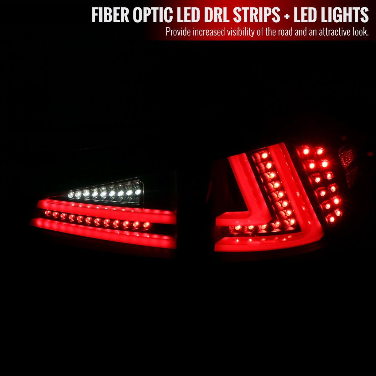 2006-2008 Lexus IS250/IS350 LED Tail Lights & Trunk Lights (Black Housing/Clear Lens)