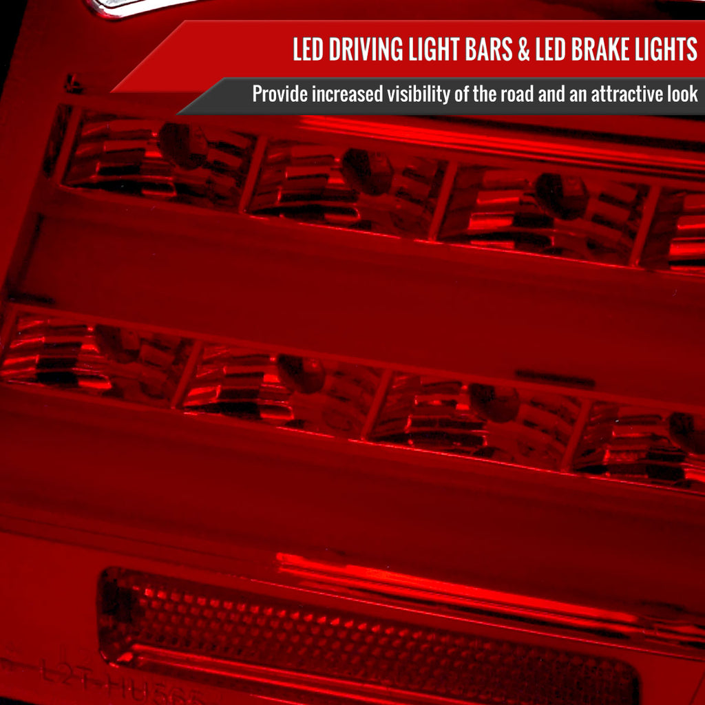 2007-2009 Lexus LS460 LED Tail Lights & Trunk Lights (Chrome Housing/Red Lens)