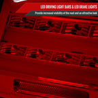 2007-2009 Lexus LS460 LED Tail Lights & Trunk Lights (Chrome Housing/Red Lens)