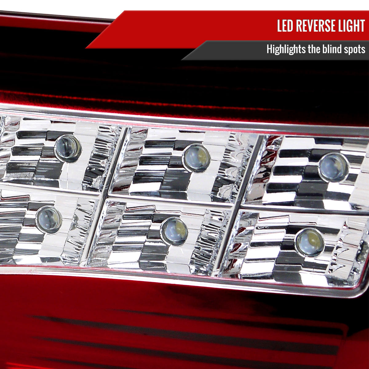 2007-2009 Lexus LS460 LED Tail Lights & Trunk Lights (Chrome Housing/Red Lens)