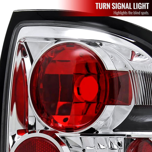1996-2004 Nisssan Pathfinder/ Infiniti QX4 Tail Lights (Chrome Housing/Clear Lens)
