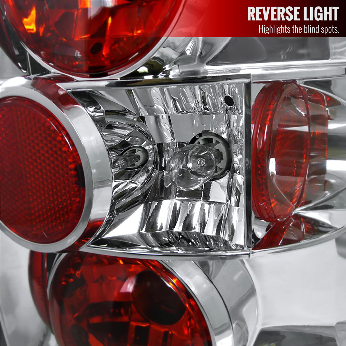1996-2004 Nisssan Pathfinder/ Infiniti QX4 Tail Lights (Chrome Housing/Clear Lens)
