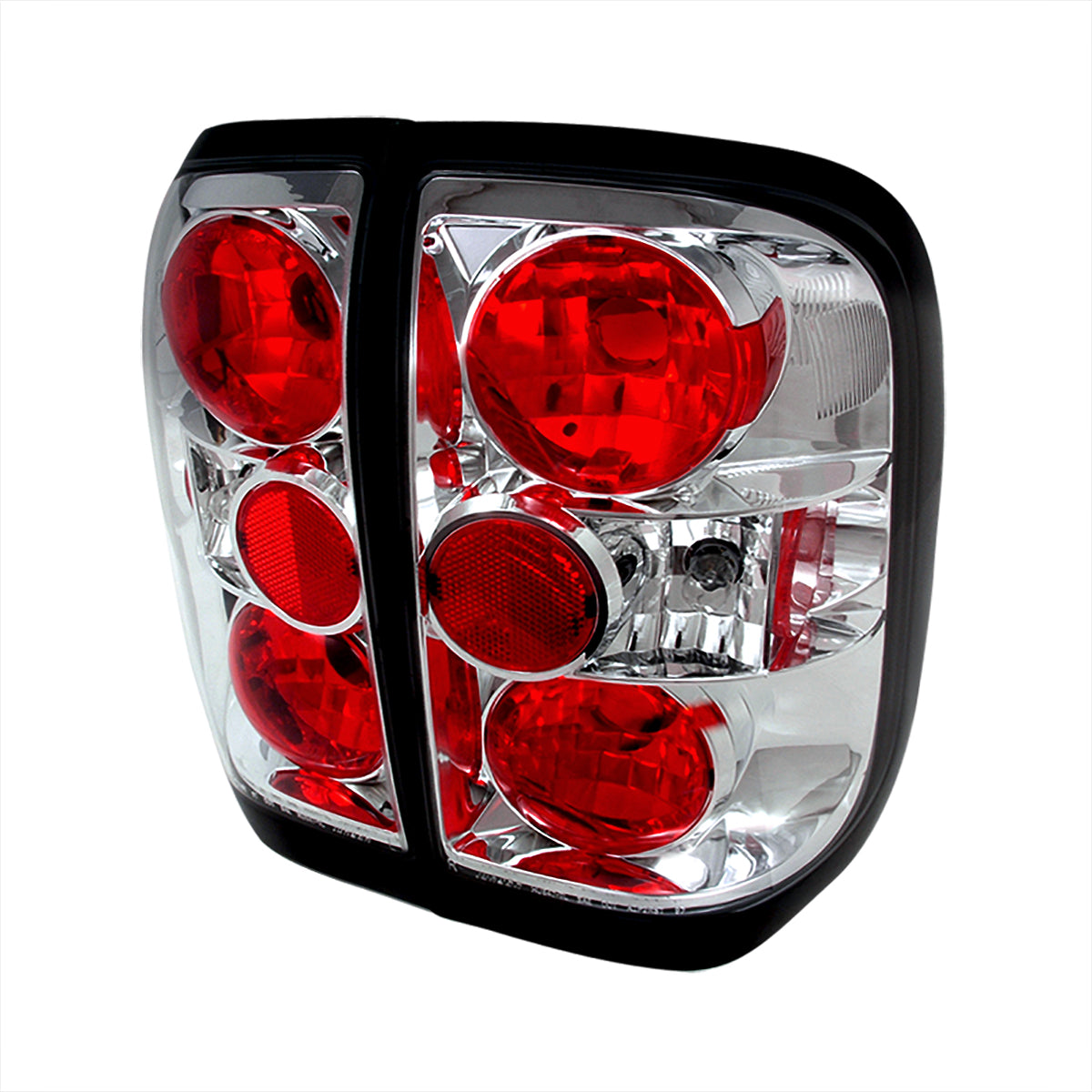 1996-2004 Nisssan Pathfinder/ Infiniti QX4 Tail Lights (Chrome Housing/Clear Lens)