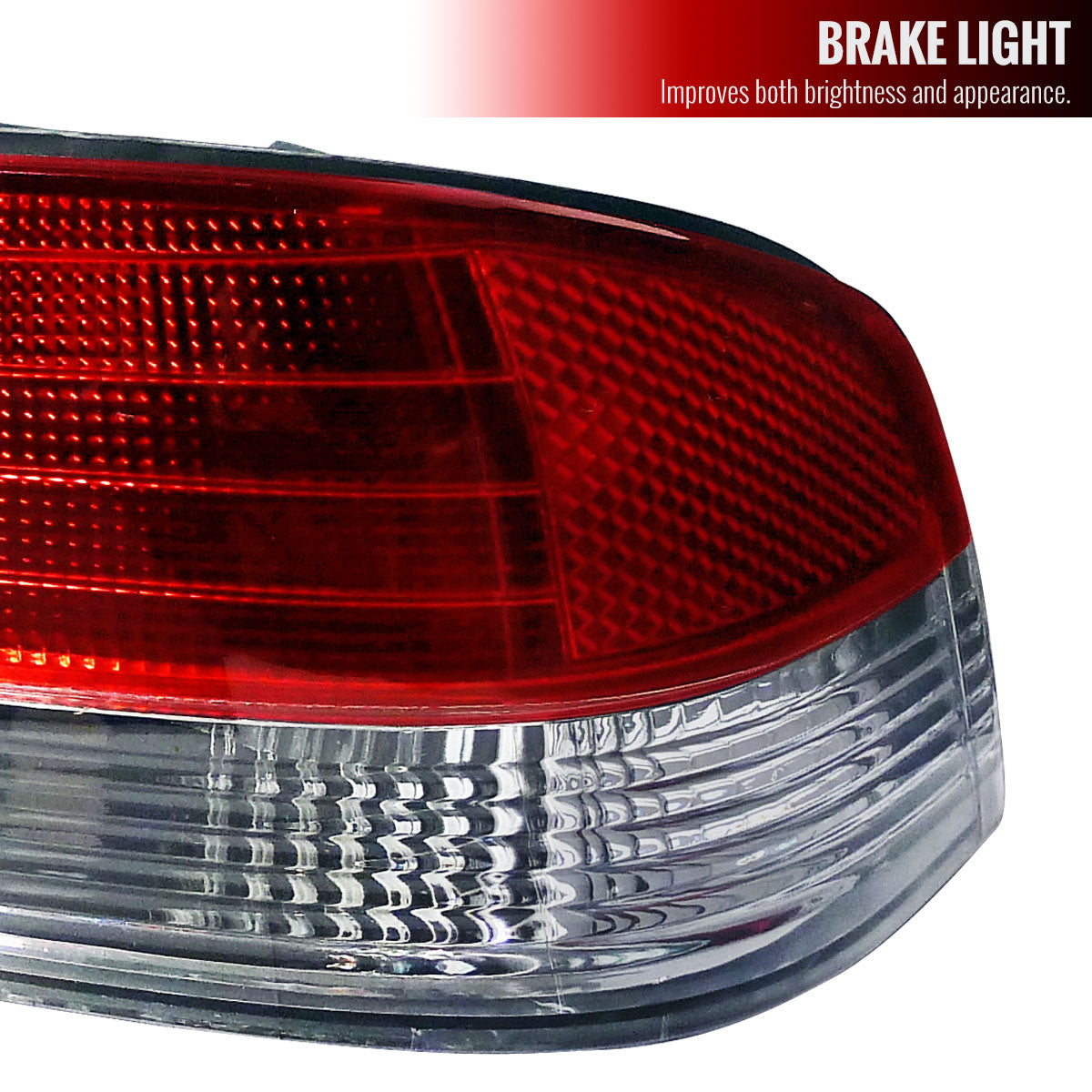 1997-2001 Honda Prelude Factory Style Tail Lights (Chrome Housing/Red Clear Lens)