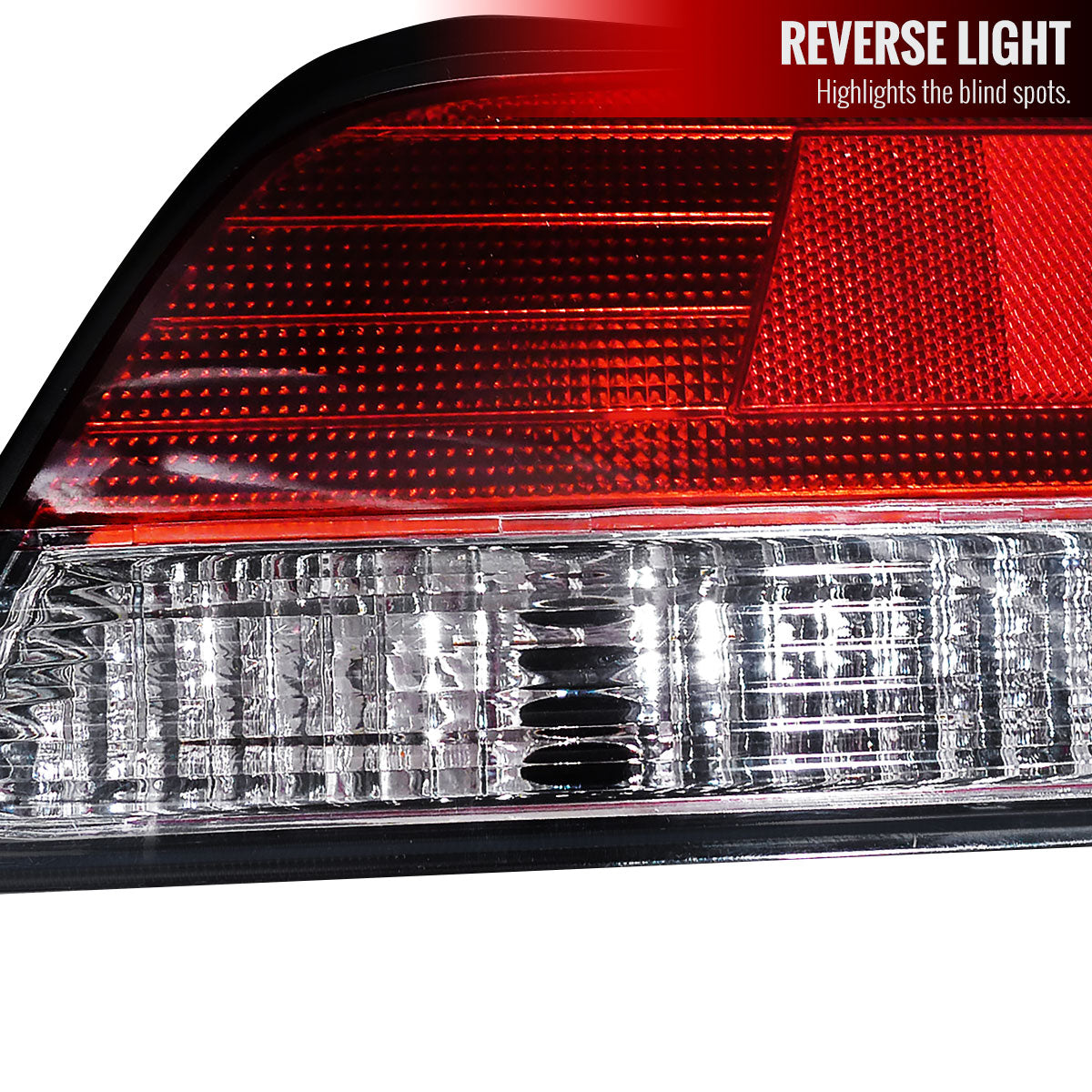 1997-2001 Honda Prelude Factory Style Tail Lights (Chrome Housing/Red Clear Lens)
