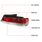 1997-2001 Honda Prelude Factory Style Tail Lights (Chrome Housing/Red Clear Lens)