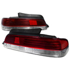 1997-2001 Honda Prelude Factory Style Tail Lights (Chrome Housing/Red Clear Lens)
