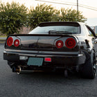 1999-2002 Nissan Skyline GT R34 JDM Red LED Tail Lights (Chrome Housing/Red Lens)