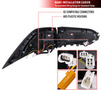 2019-2024 Toyota RAV4 Red LED Bar Sequential Signal Tail Lights (Jet Black Housing/Clear Lens)