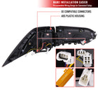 2019-2024 Toyota RAV4 Red LED Bar Sequential Signal Tail Lights (Matte Black Housing/Clear Lens)