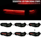 2019-2024 Toyota RAV4 White LED Bar Sequential Signal Tail Lights (Glossy Black Housing/Dark Smoke Lens)