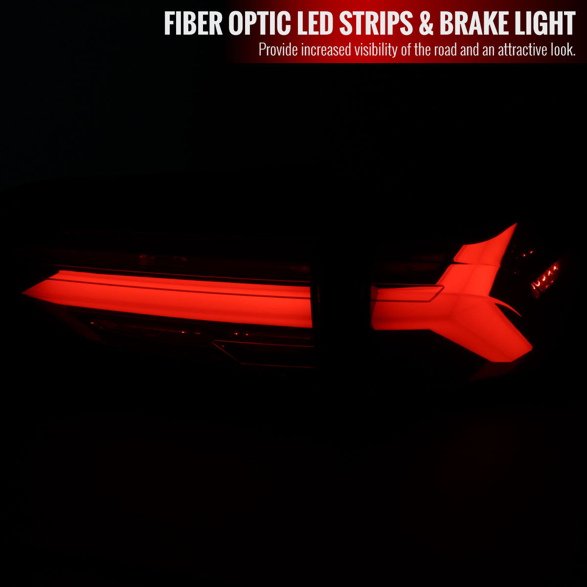 2019-2024 Toyota RAV4 White LED Bar Sequential Signal Tail Lights (Glossy Black Housing/Dark Smoke Lens)
