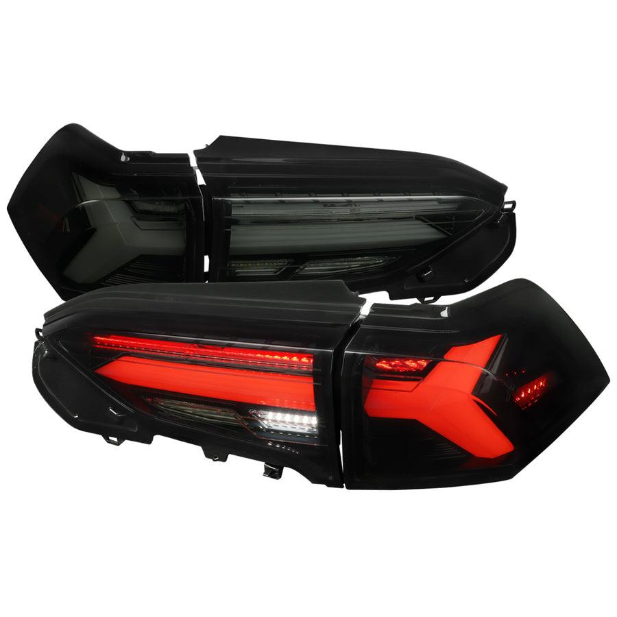 2019-2024 Toyota RAV4 White LED Bar Sequential Signal Tail Lights (Glossy Black Housing/Dark Smoke Lens)