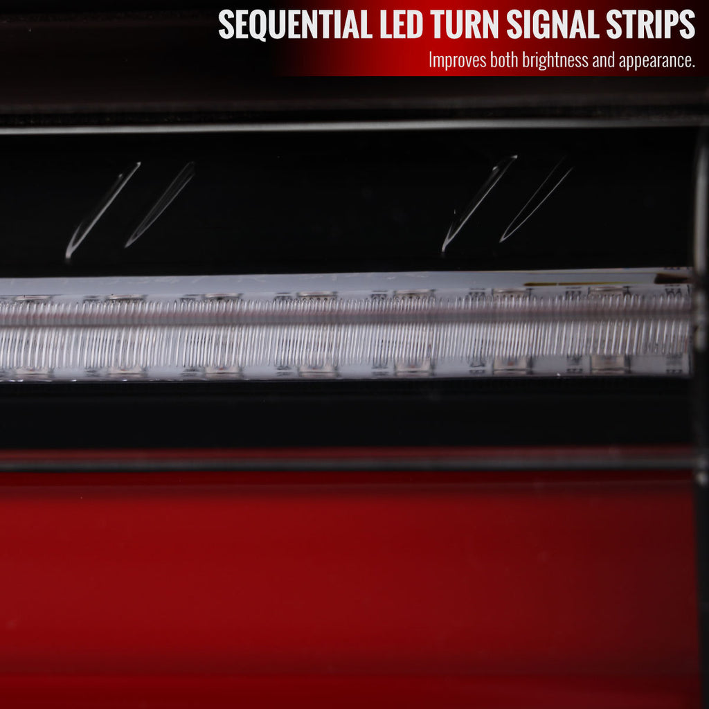 2019-2024 Toyota RAV4 Red LED Bar Sequential Signal Tail Lights (Jet Black Housing/Clear Lens)