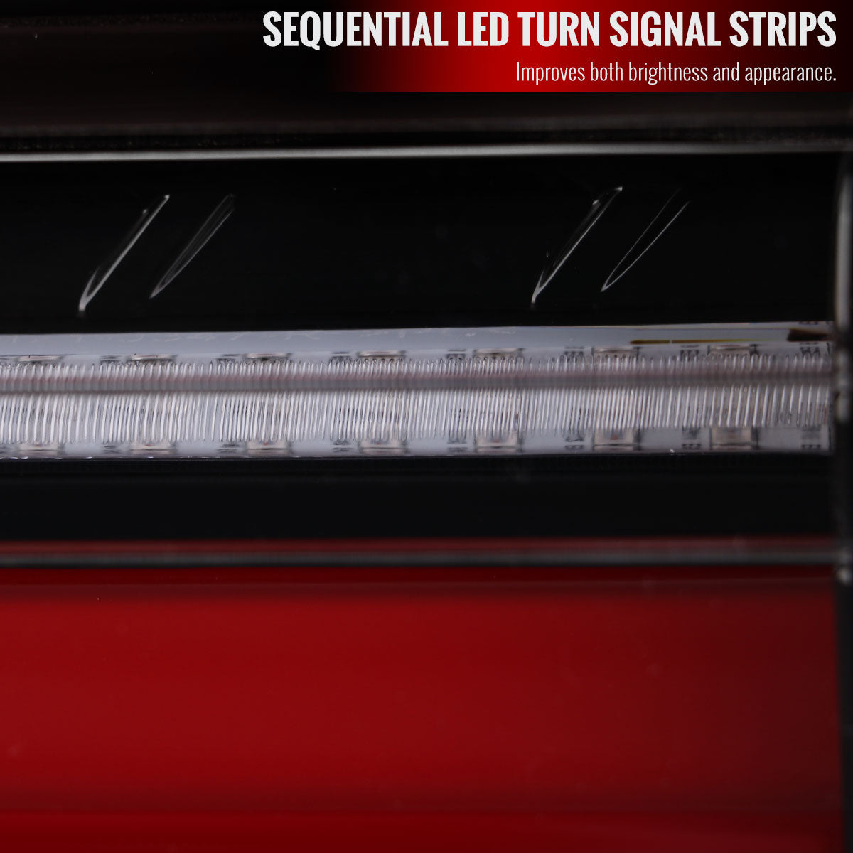 2019-2024 Toyota RAV4 Red LED Bar Sequential Signal Tail Lights (Jet Black Housing/Clear Lens)