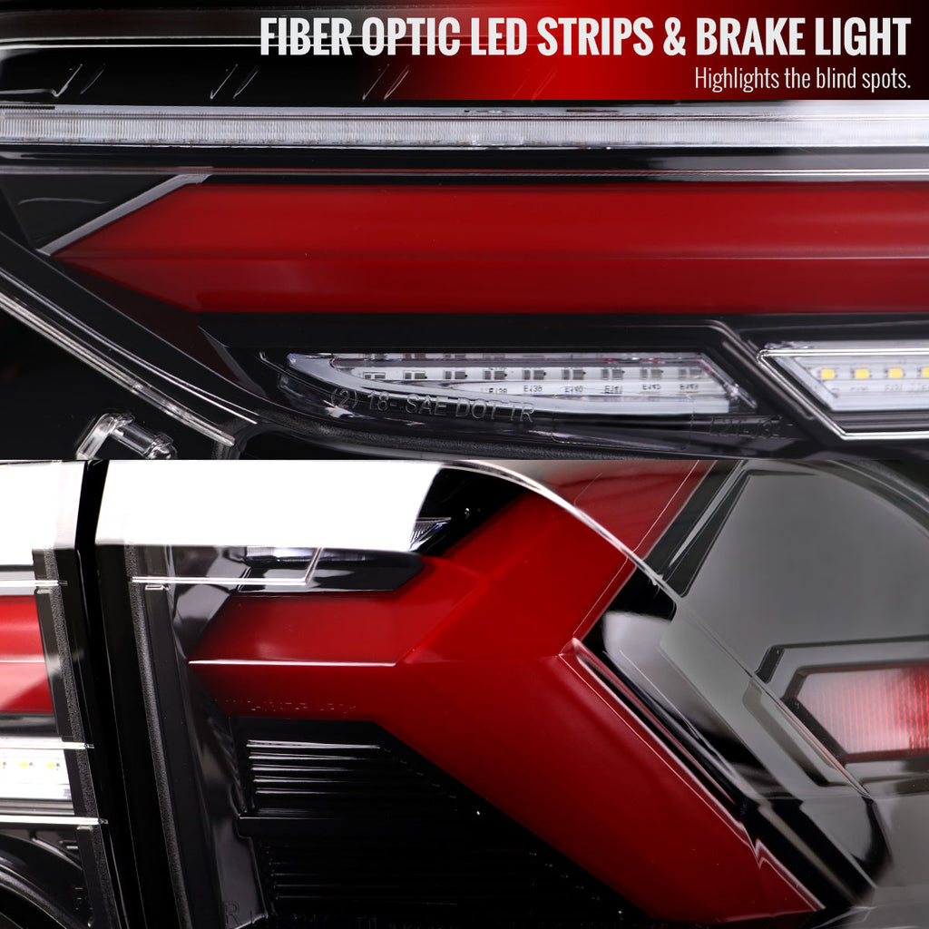2019-2024 Toyota RAV4 Red LED Bar Sequential Signal Tail Lights (Jet Black Housing/Clear Lens)
