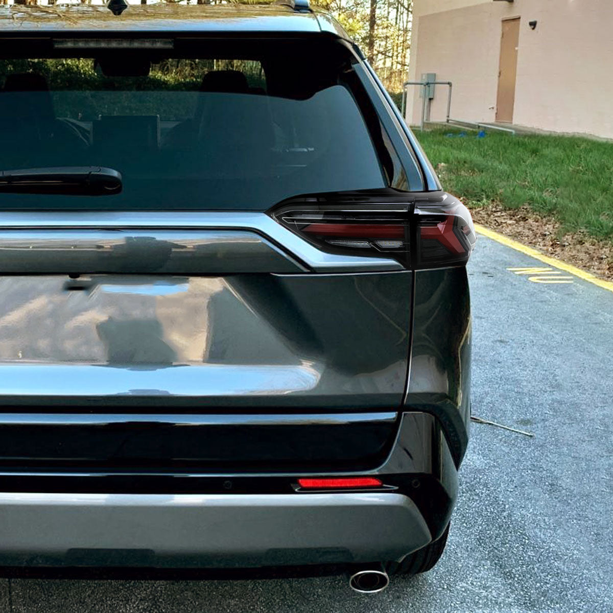 2019-2024 Toyota RAV4 Red LED Bar Sequential Signal Tail Lights (Jet Black Housing/Clear Lens)