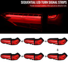 2019-2024 Toyota RAV4 Red LED Bar Sequential Signal Tail Lights (Chrome Housing/Red Lens)