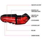 2019-2024 Toyota RAV4 Red LED Bar Sequential Signal Tail Lights (Chrome Housing/Red Lens)