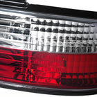 1989-1994 Nissan 240SX S13 Coupe Tail Lights (Chrome Housing/Red Clear Lens)