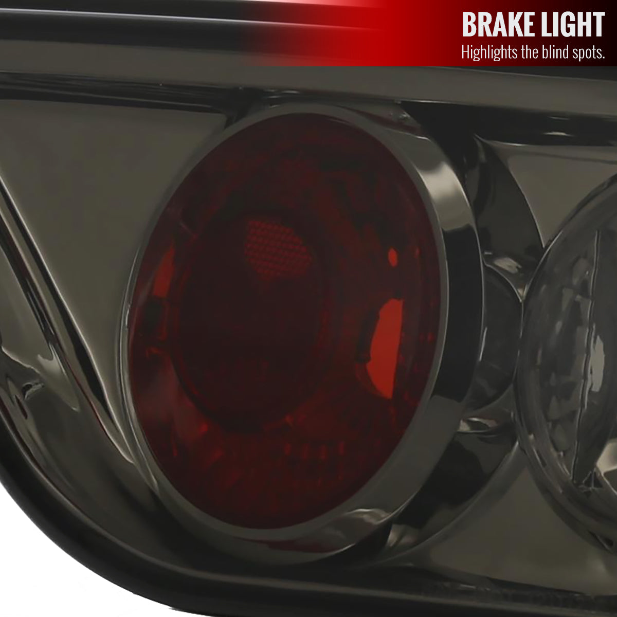 1989-1994 Nissan 240SX S13 Hatchback Tail Lights (Chrome Housing/Smoke Lens)