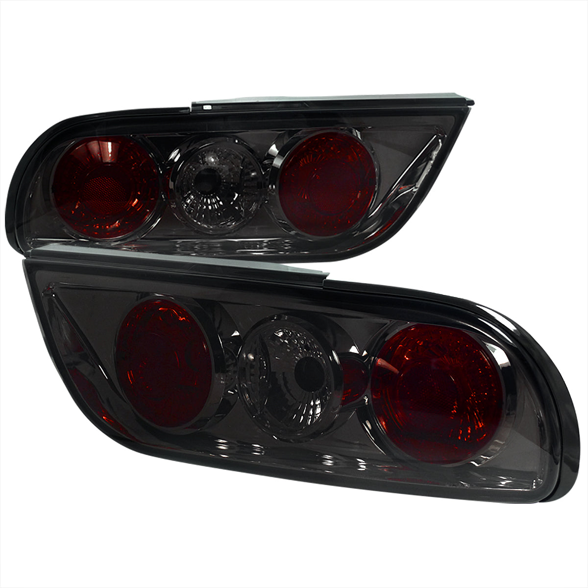 1989-1994 Nissan 240SX S13 Hatchback Tail Lights (Chrome Housing/Smoke Lens)