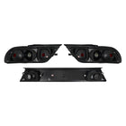 1989-1994 Nissan 240SX S13 Hatchback Tail Lights & Center Trunk Light (Matte Black Housing/Clear Lens)