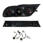 1989-1994 Nissan 240SX S13 Hatchback Tail Lights & Center Trunk Light (Matte Black Housing/Clear Lens)
