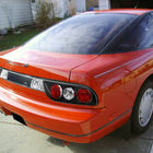 1989-1994 Nissan 240SX S13 Hatchback Tail Lights & Center Trunk Light (Matte Black Housing/Clear Lens)