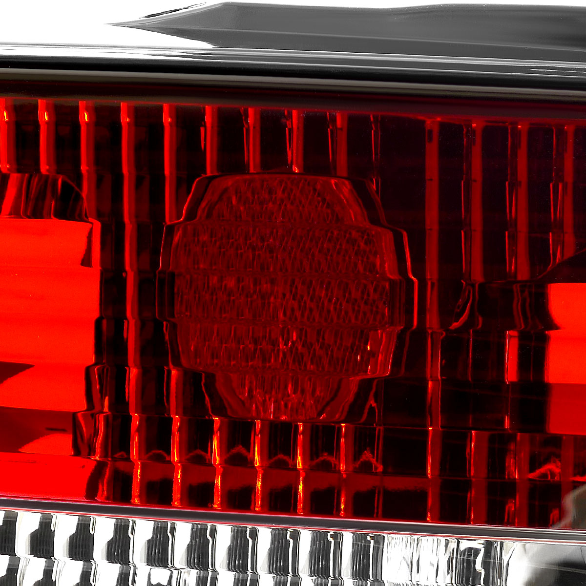 1989-1994 Nissan 240SX S13 Hatchback Tail Lights (Chrome Housing/Red Clear Lens)