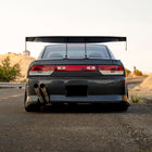 1989-1994 Nissan 240SX S13 Hatchback Tail Lights (Chrome Housing/Red Clear Lens)