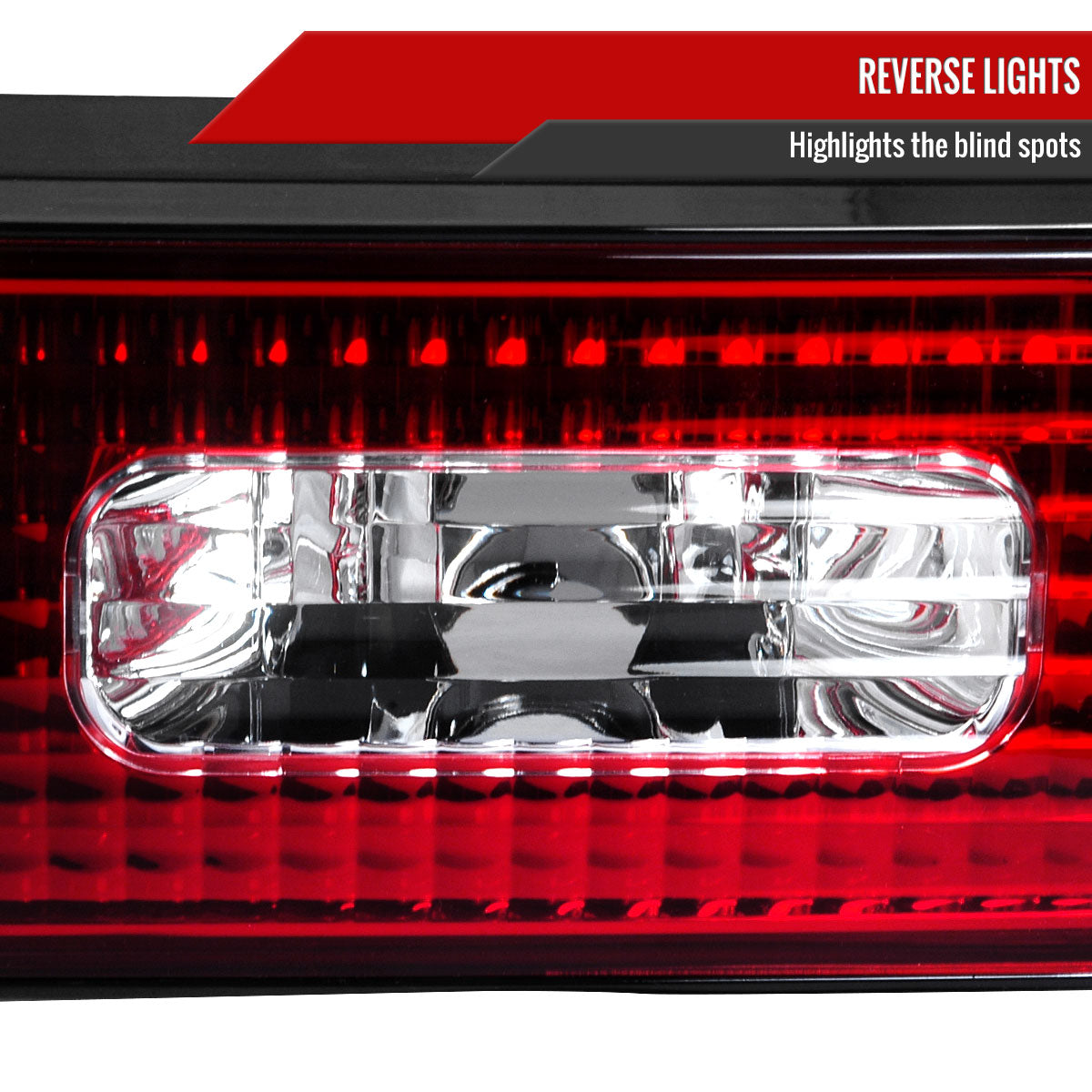 1989-1994 Nissan 240SX S13 Hatchback Center Trunk Light (Chrome Housing/Red Clear Lens)