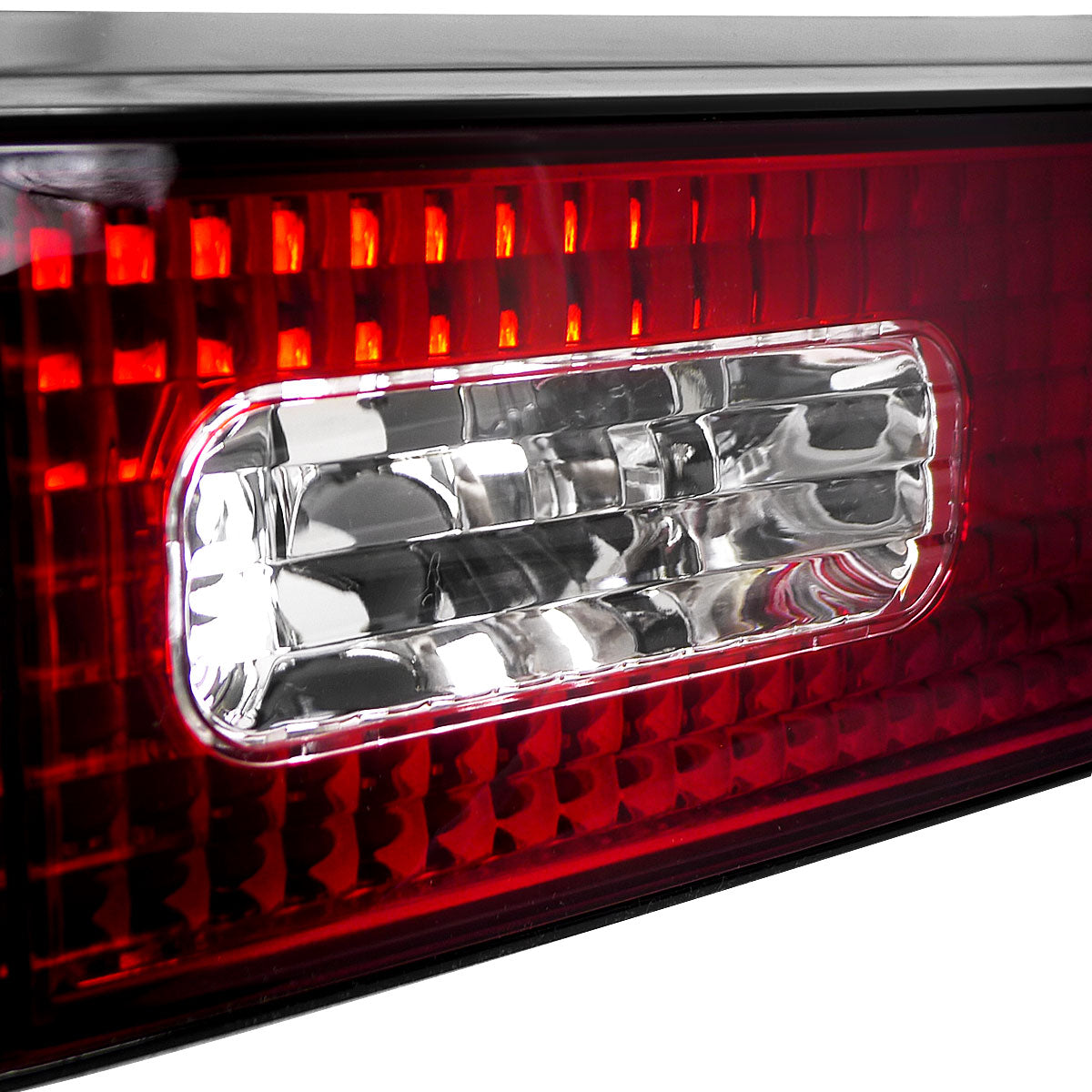 1989-1994 Nissan 240SX S13 Hatchback Center Trunk Light (Chrome Housing/Red Clear Lens)